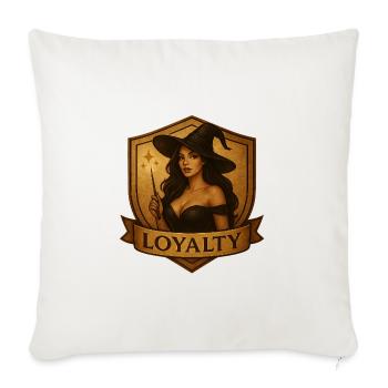 Witch Loyalty Shield Emblem - Throw Pillow Cover 17.5” x 17.5” - natural white - Front