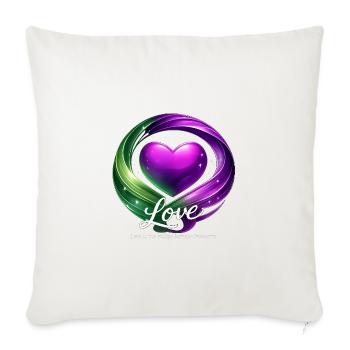 Love Builds - Throw Pillow Cover 17.5” x 17.5” - natural white - Front