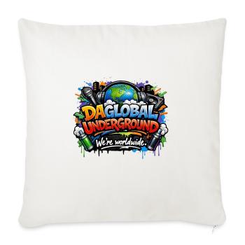 Global Underground Graffiti - Throw Pillow Cover 17.5” x 17.5” - natural white - Front