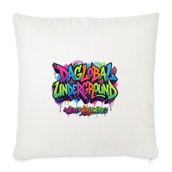 Global Underground Graffiti - Throw Pillow Cover 17.5” x 17.5” - natural white - Front