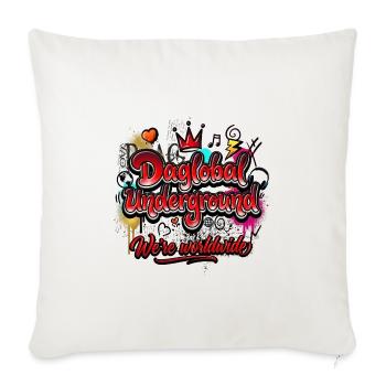 Daglobal Underground Worldwide - Throw Pillow Cover 17.5” x 17.5” - natural white - Front