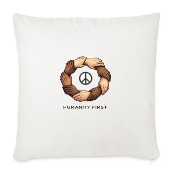Humanity First Unity Circle - Throw Pillow Cover 17.5” x 17.5” - natural white - Front