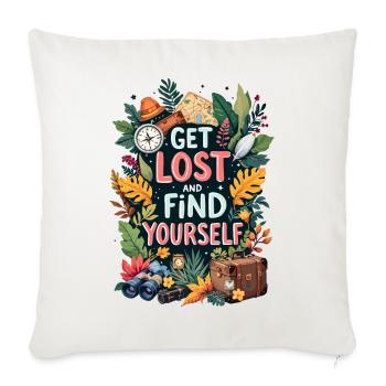 Get Lost - Throw Pillow Cover 17.5” x 17.5” - natural white - Front