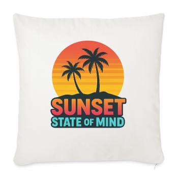 Sunset State Of Mind Beach - Throw Pillow Cover 17.5” x 17.5” - natural white - Front