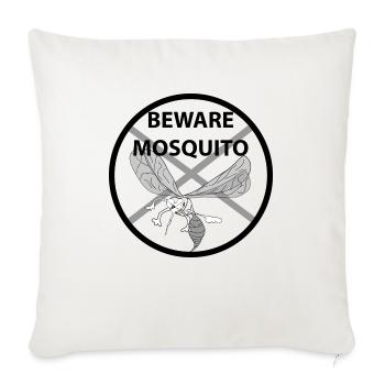 beware mosquito - Throw Pillow Cover 17.5” x 17.5” - natural white - Front