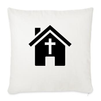 house - Throw Pillow Cover 17.5” x 17.5” - natural white - Front