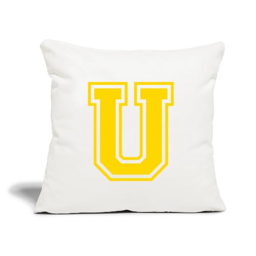 Letter U – Capital Athletic Alphabet Monogram - Throw Pillow Cover 17.5” x 17.5”