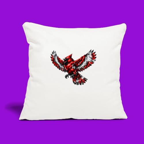 Silver Cardinal in Flight - Throw Pillow Cover 17.5” x 17.5”