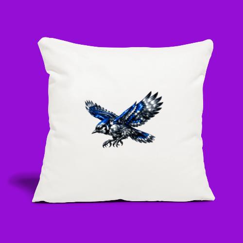Silver Blue Jay Dive - Throw Pillow Cover 17.5” x 17.5”