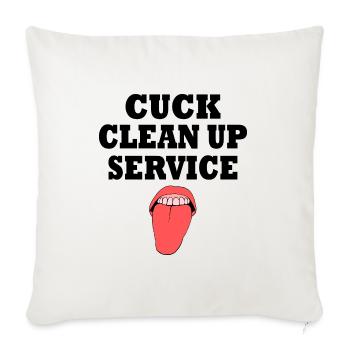 Cuckold cuck clean up service - Throw Pillow Cover 17.5” x 17.5” - natural white - Front