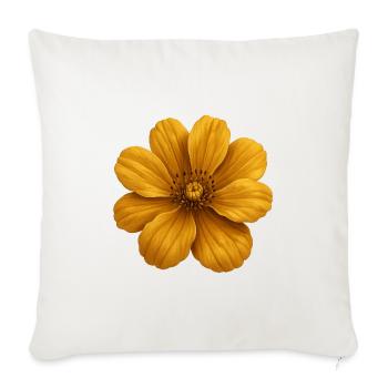 Golden Blossom Vintage Art - Throw Pillow Cover 17.5” x 17.5” - natural white - Front