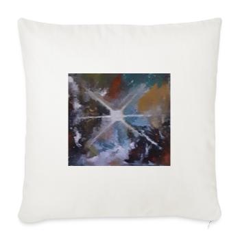 X Cross Watercolor Burst - Throw Pillow Cover 17.5” x 17.5” - natural white - Front