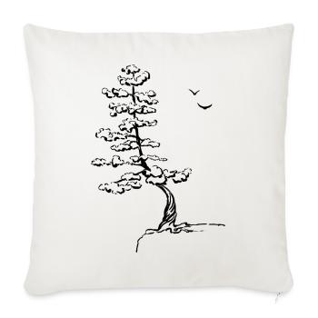 Pine tree - Throw Pillow Cover 17.5” x 17.5” - natural white - Front