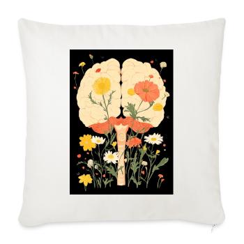 Blooming Mind - Throw Pillow Cover 17.5” x 17.5” - natural white - Front