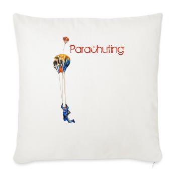 Parachuting Acrobat Color Burst - Throw Pillow Cover 17.5” x 17.5” - natural white - Front