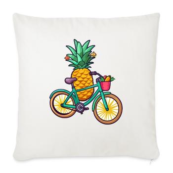 Imaginative Bicycle Adventure - Throw Pillow Cover 17.5” x 17.5” - natural white - Front