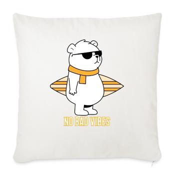 No Bad Vibes green - Throw Pillow Cover 17.5” x 17.5” - natural white - Front