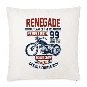 Renegade Desert Ride Club Logo - Throw Pillow Cover 17.5” x 17.5” - natural white - Front