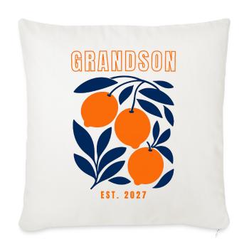 Grandson 2027 - Throw Pillow Cover 17.5” x 17.5” - natural white - Front