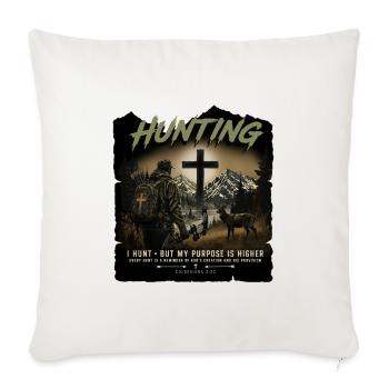Christian Hunting Shirt Cross Hunter Faith - Throw Pillow Cover 17.5” x 17.5” - natural white - Front