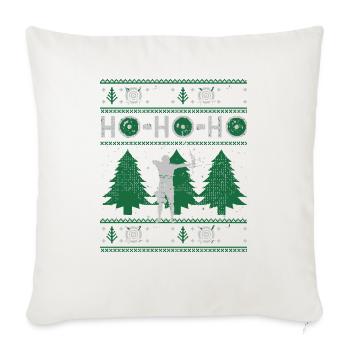 Christmas Archery Bow Hunting Bow Hunter Ugly - Throw Pillow Cover 17.5” x 17.5” - natural white - Front