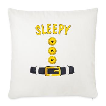 Sleepy Dwarf Halloween Costume - Throw Pillow Cover 17.5” x 17.5” - natural white - Front