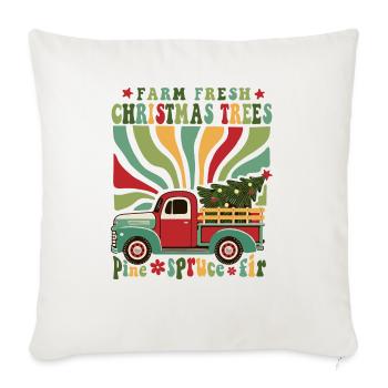 Farm Fresh Christmas Trees - Throw Pillow Cover 17.5” x 17.5” - natural white - Front