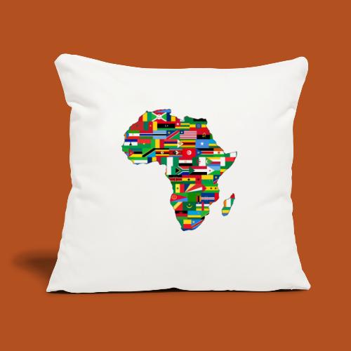 Africa Map Countries - Throw Pillow Cover 17.5” x 17.5”