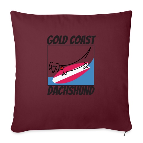 Gold Coast Dachshund - Throw Pillow Cover 17.5” x 17.5”