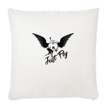 Just Fly Heart Wings - Throw Pillow Cover 17.5” x 17.5” - natural white - Front