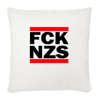 Fuck Nazis NZS 2. World war anti-nazi - Throw Pillow Cover 17.5” x 17.5” - natural white - Front