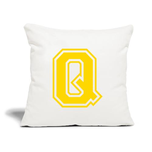 Letter Q – Capital Athletic Alphabet Monogram - Throw Pillow Cover 17.5” x 17.5”