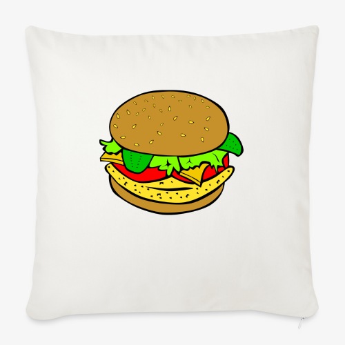 Comic Burger - Throw Pillow Cover 17.5” x 17.5”