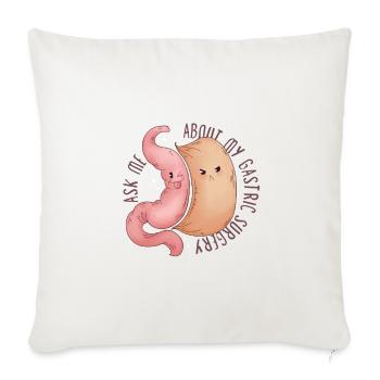 Gastric Sleeve Gastric Sleeve Surgery Gastrectomy - Throw Pillow Cover 17.5” x 17.5” - natural white - Front