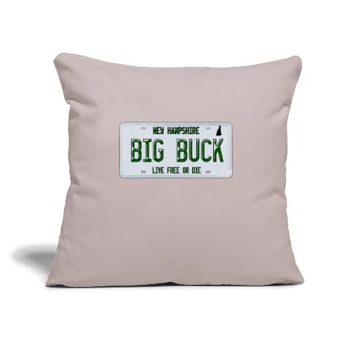 Big Buck NH License Plate Camo - Throw Pillow Cover 17.5” x 17.5”