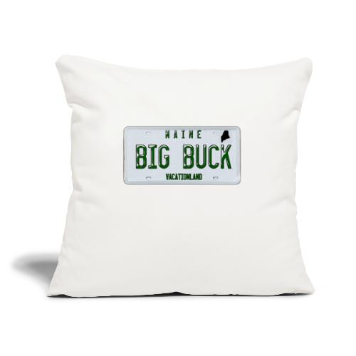 Maine LICENSE PLATE Big Buck Camo - Throw Pillow Cover 17.5” x 17.5”