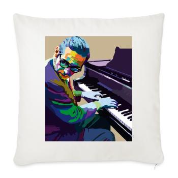 Bill Evans playing piano - Throw Pillow Cover 17.5” x 17.5” - natural white - Front