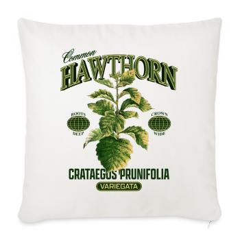 Common Hawthorn - Botanical Heritage - Throw Pillow Cover 17.5” x 17.5” - natural white - Front