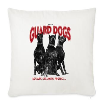 Guard Dogs Loyalty Protection - Throw Pillow Cover 17.5” x 17.5” - natural white - Front
