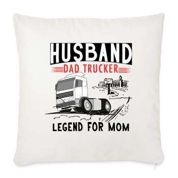 Mari papa camionneur légende pour maman - Throw Pillow Cover 17.5” x 17.5” - natural white - Front