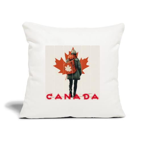 Canada: Proud Canadian Woman - Throw Pillow Cover 17.5” x 17.5”