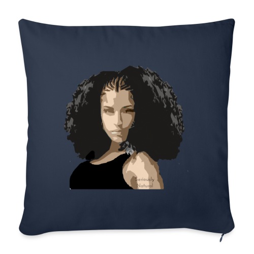 Sabrina in black tee - Throw Pillow Cover 17.5” x 17.5”