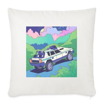"Cosmic Velocity: Futuristic Automotive Design" - Throw Pillow Cover 17.5” x 17.5” - natural white - Front