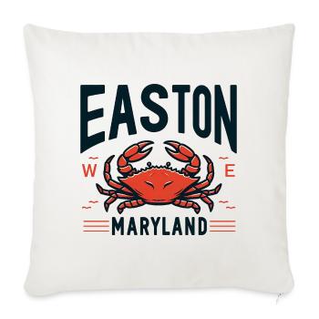 Easton Maryland Easton Md Sea Crab - Throw Pillow Cover 17.5” x 17.5” - natural white - Front