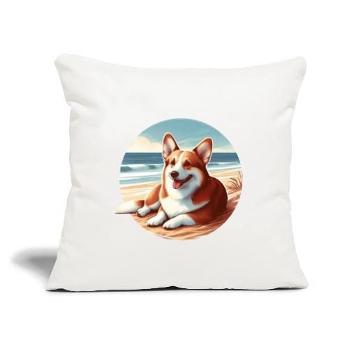 Cute Welsh Corgi Drawing - Throw Pillow Cover 17.5” x 17.5”