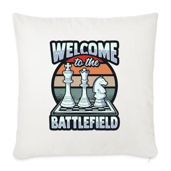Chess Checkerboard Chess Player - Throw Pillow Cover 17.5” x 17.5” - natural white - Front