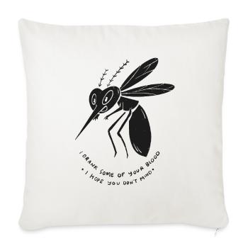 Moskito Blood Sucker Design for a Mosquito Catcher - Throw Pillow Cover 17.5” x 17.5” - natural white - Front