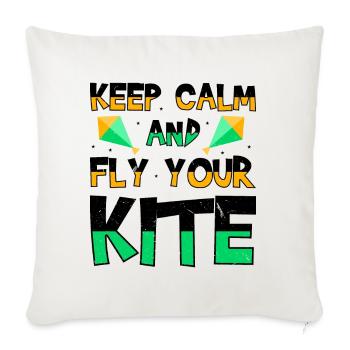 Fly A Kite Hobby Wind Kiteboard Funny Kite Flying - Throw Pillow Cover 17.5” x 17.5” - natural white - Front