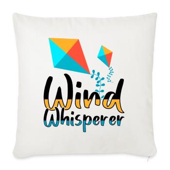 Fly A Kite Hobby Wind Kiteboard Funny Kite Flying - Throw Pillow Cover 17.5” x 17.5” - natural white - Front