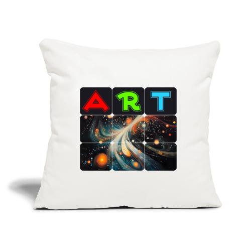 Swirls of Colorful Art - Throw Pillow Cover 17.5” x 17.5”